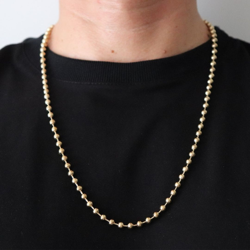 Cadena Militar 5 mm – Oro Laminado 18K (65 cm)