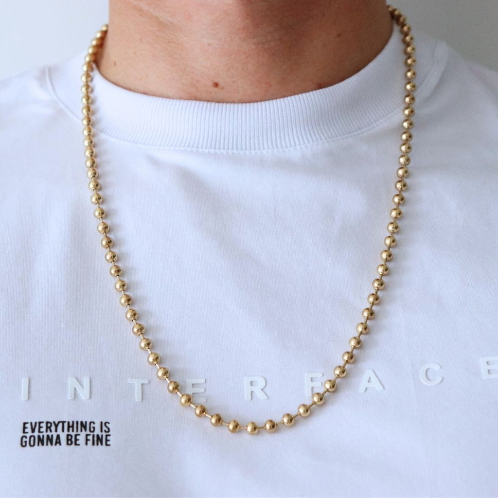 Cadena Militar 5 mm – Oro Laminado 18K (65 cm)