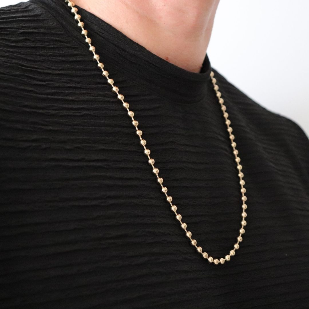 Cadena Militar 5 mm – Oro Laminado 18K (65 cm)