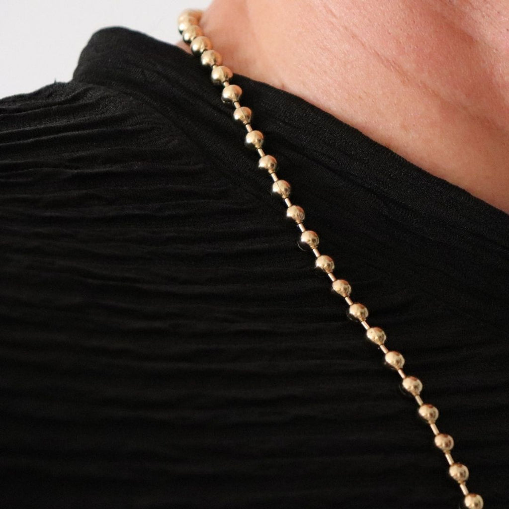 Cadena Militar 5 mm – Oro Laminado 18K (65 cm)