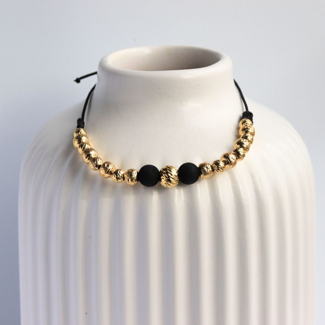 Pulsera Tejida Diamantada 15B – 6–5 mm, Oro Laminado 18K