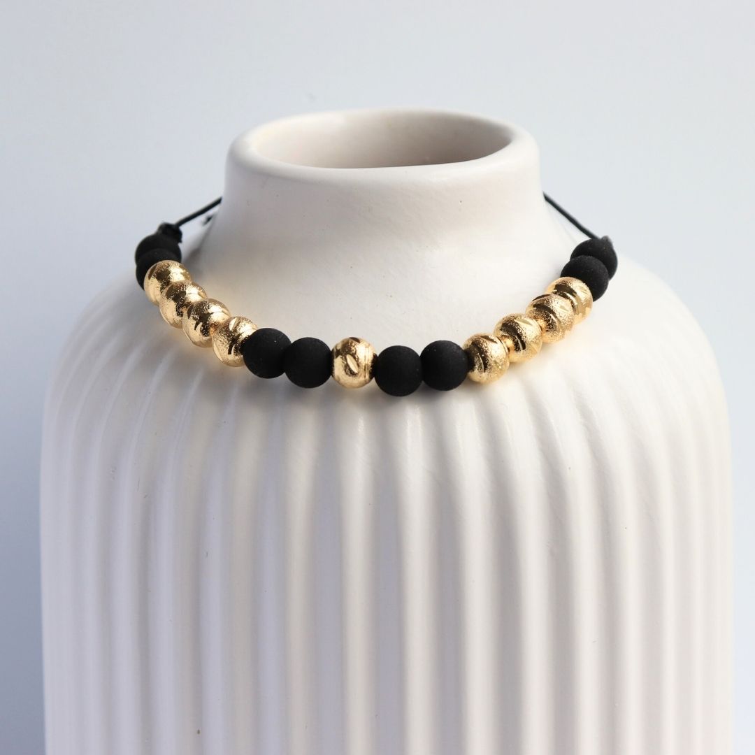 Pulsera Tejida Diamantada 9B – 8 mm, Oro Laminado 18K