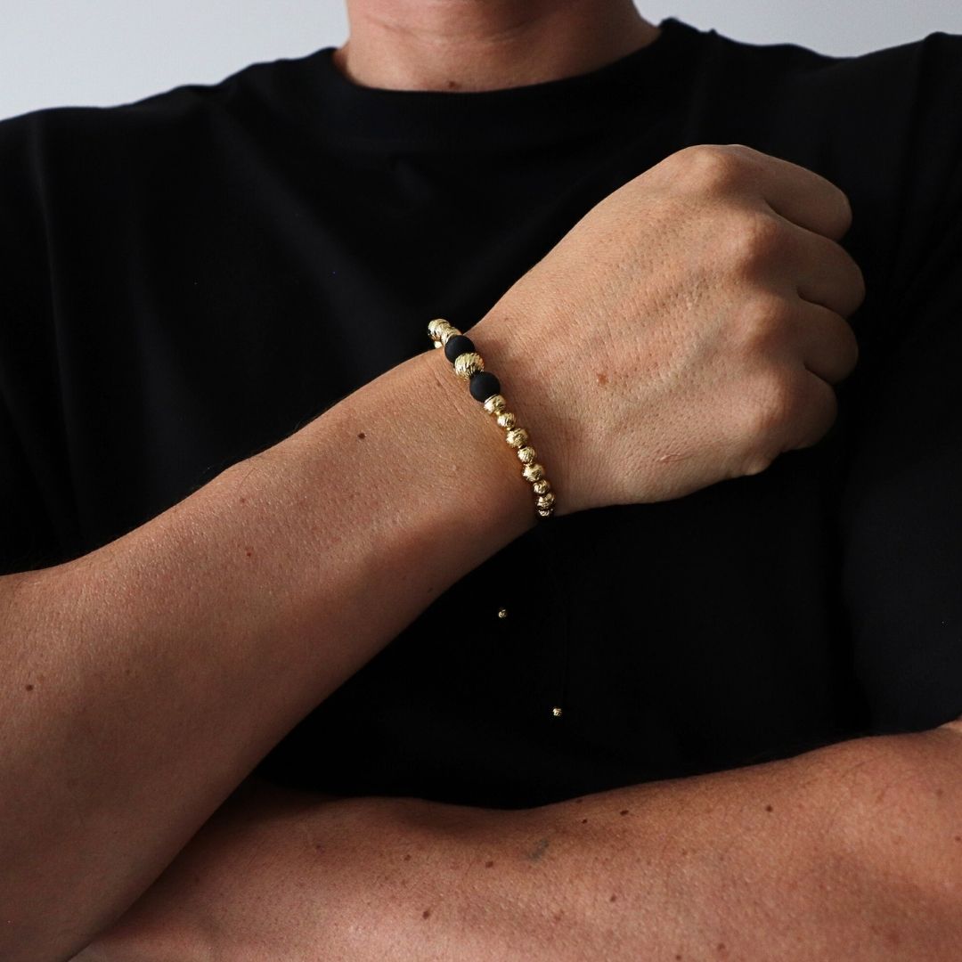 Pulsera Tejida Diamantada 15B – 6–5 mm, Oro Laminado 18K