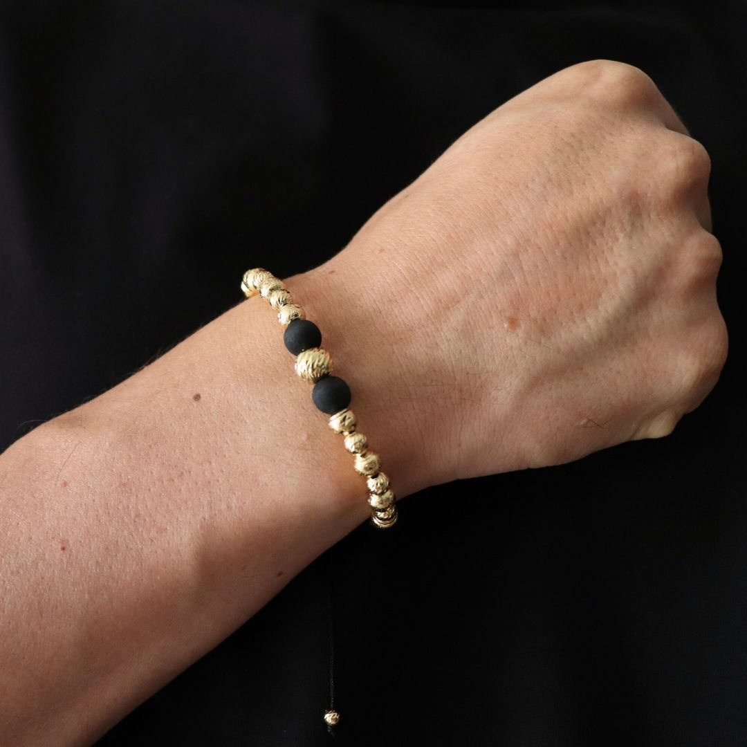 Pulsera Tejida Diamantada 15B – 6–5 mm, Oro Laminado 18K