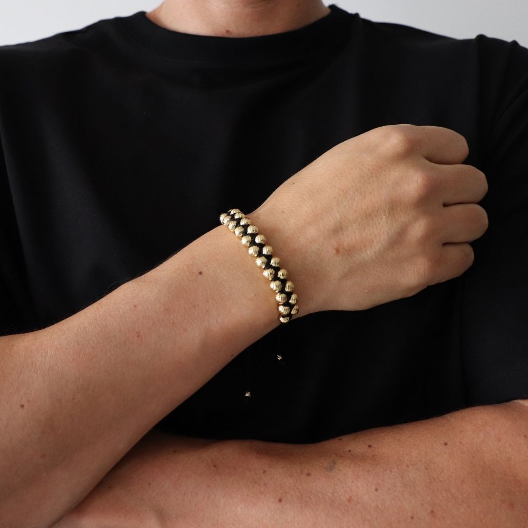 Pulsera Italiana Doble 24B – 6 mm, Oro Laminado 18K