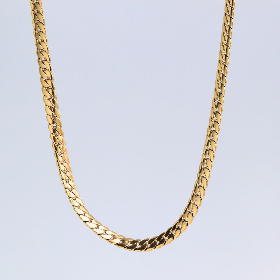 Cadena Serpiente 6 mm – Oro Laminado 18K (65 cm)