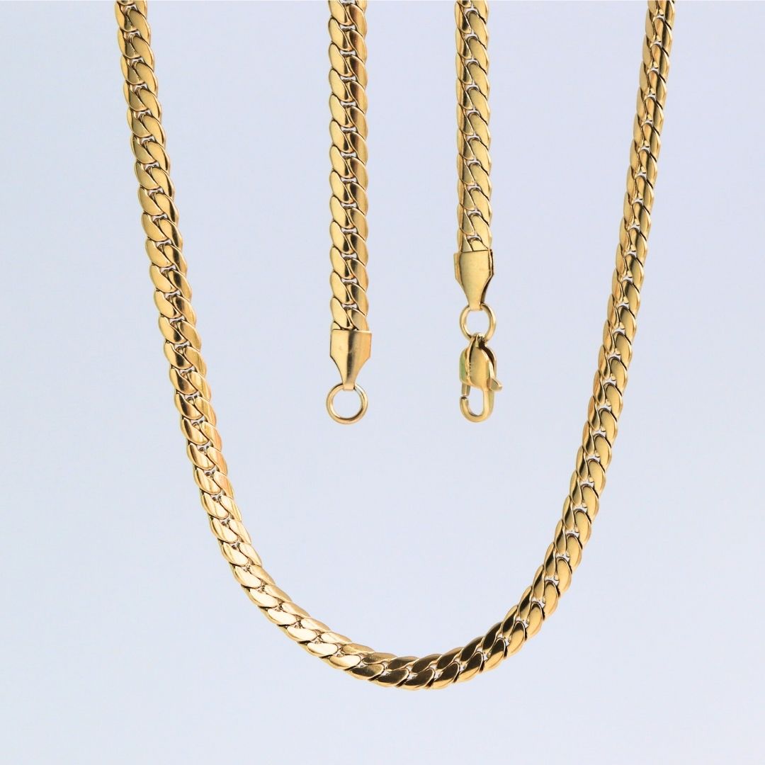 Cadena Serpiente 6 mm – Oro Laminado 18K (65 cm)