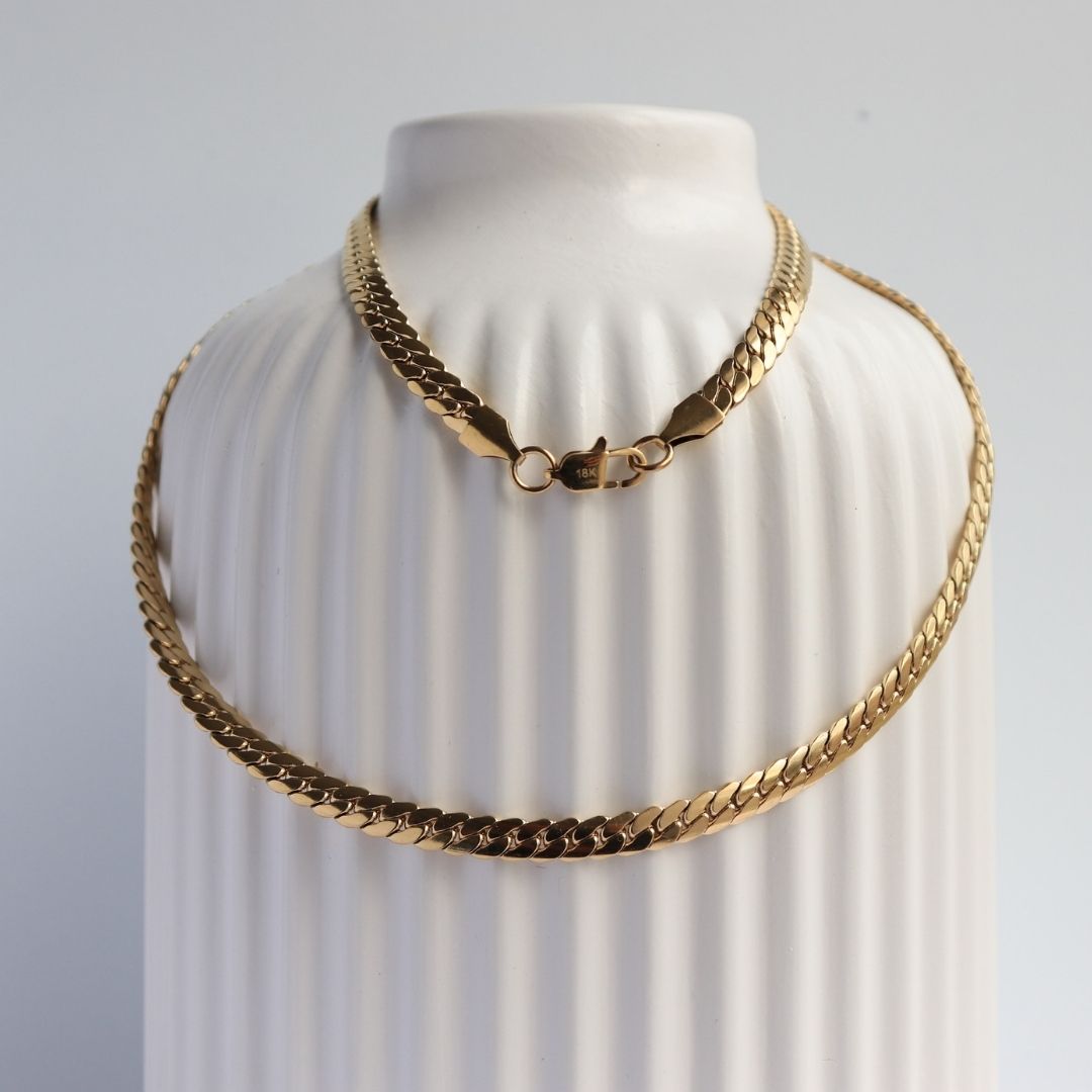 Cadena Serpiente 6 mm – Oro Laminado 18K (65 cm)