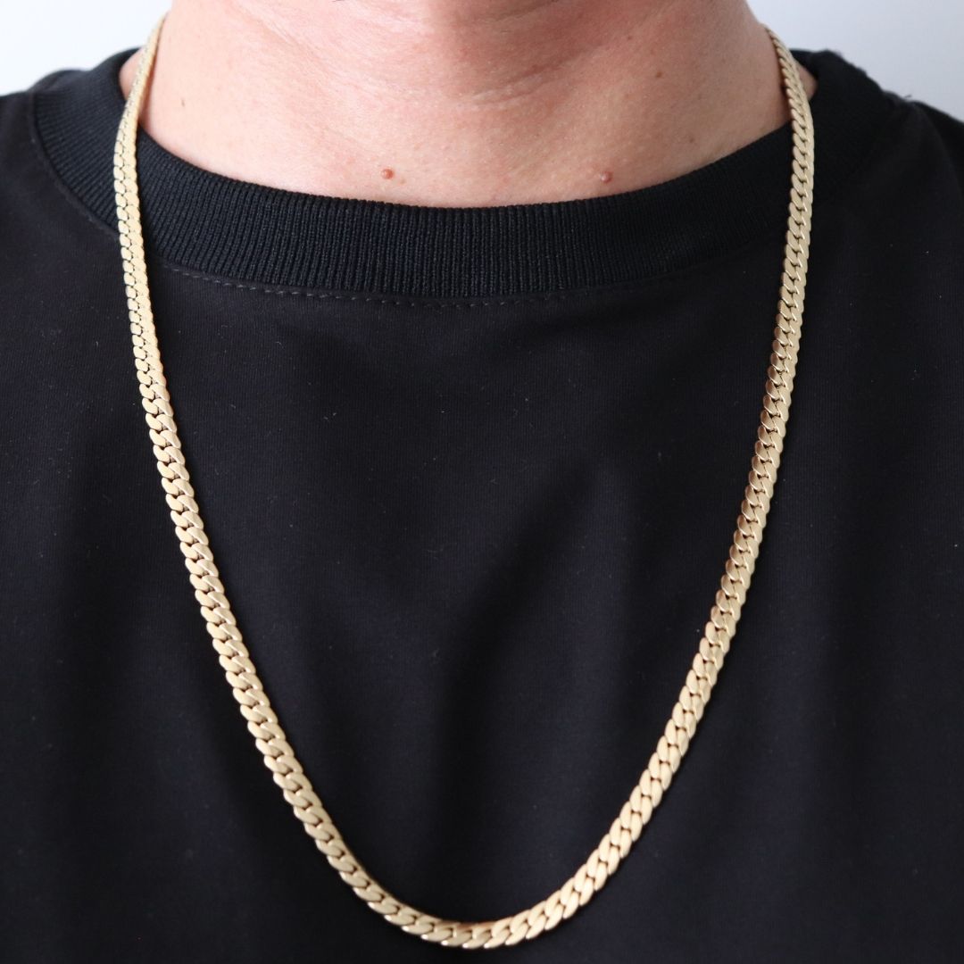 Cadena Serpiente 6 mm – Oro Laminado 18K (65 cm)