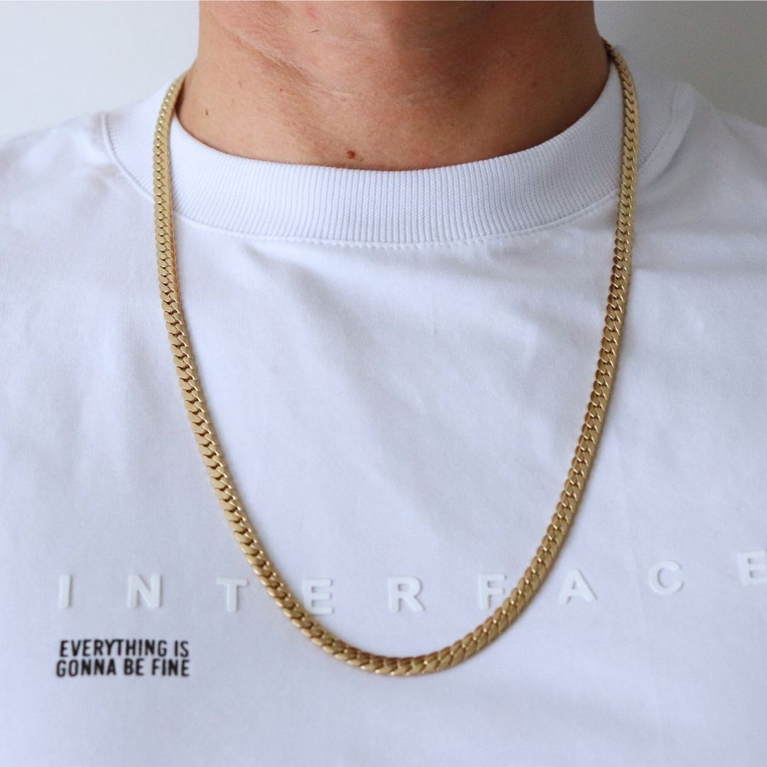 Cadena Serpiente 6 mm – Oro Laminado 18K (65 cm)