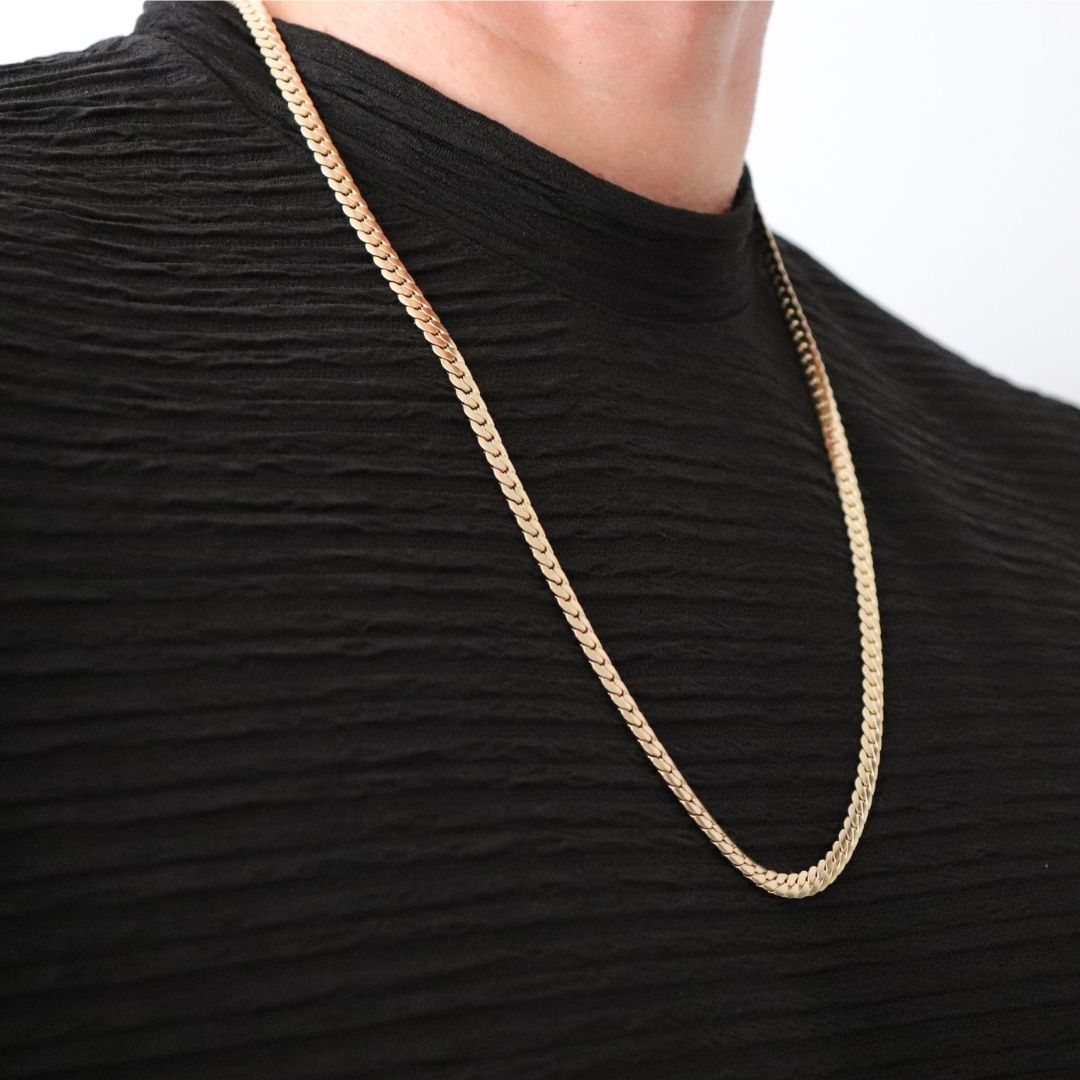 Cadena Serpiente 6 mm – Oro Laminado 18K (65 cm)