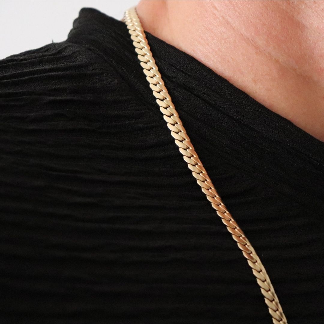 Cadena Serpiente 6 mm – Oro Laminado 18K (65 cm)