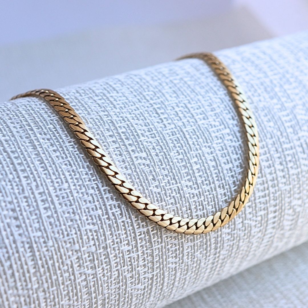 Cadena Serpiente 6 mm – Oro Laminado 18K (65 cm)