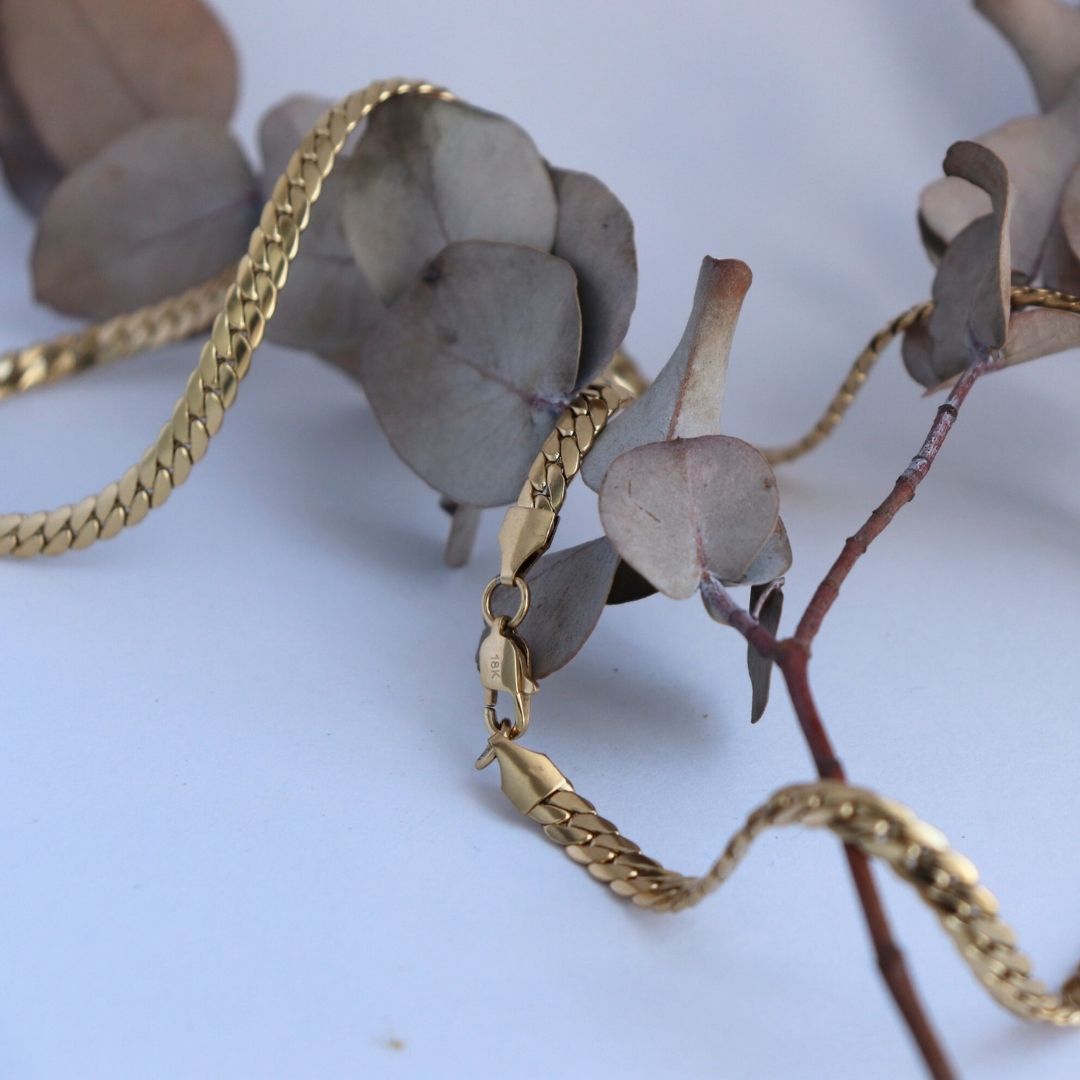 Cadena Serpiente 6 mm – Oro Laminado 18K (65 cm)