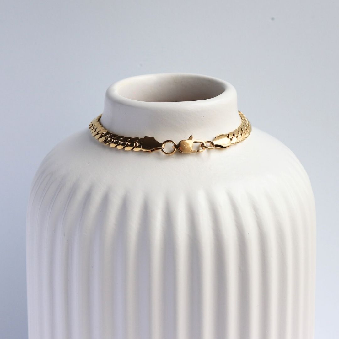 Pulsera Serpiente 6 mm – Oro Laminado 18K (20 cm)