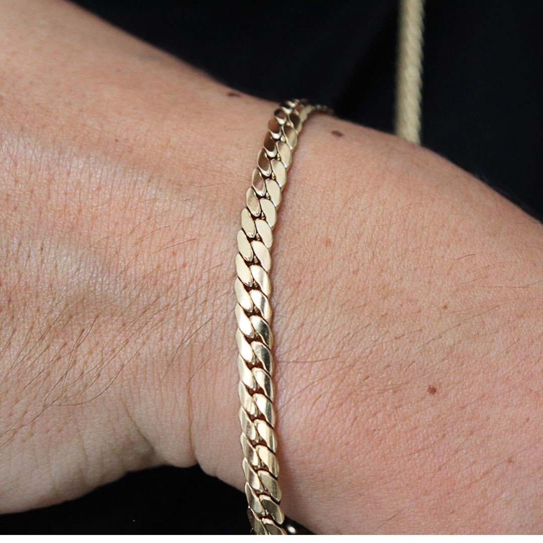Pulsera Serpiente 6 mm – Oro Laminado 18K (20 cm)