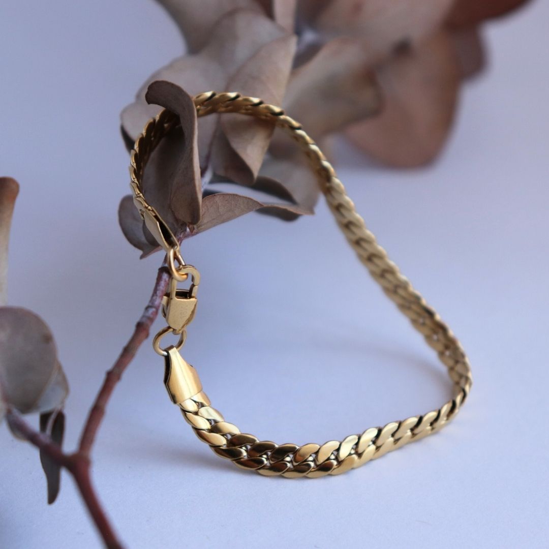 Pulsera Serpiente 6 mm – Oro Laminado 18K (20 cm)