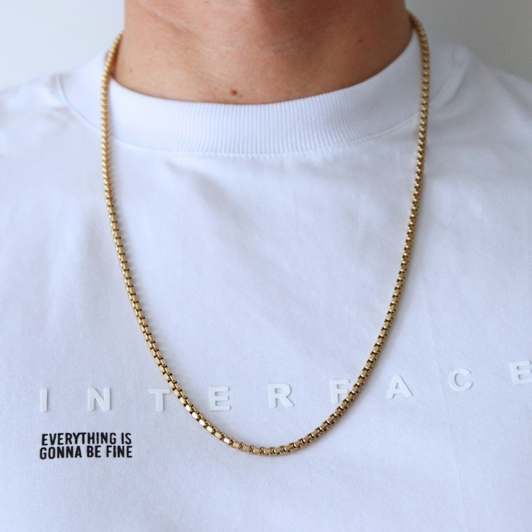 Cadena Veneciana 4 mm – Oro Laminado 18K (65 cm)