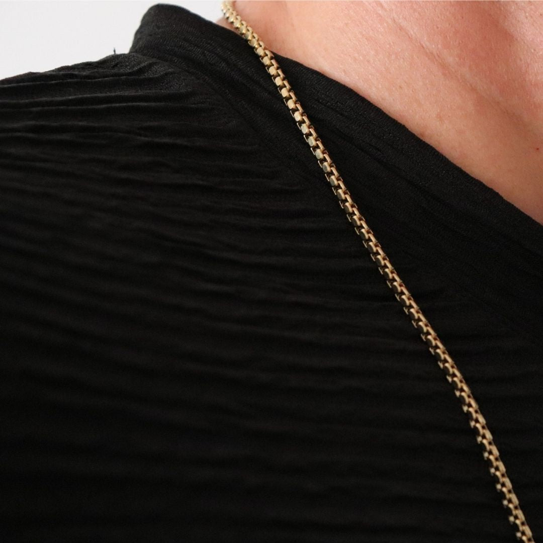 Cadena Veneciana 4 mm – Oro Laminado 18K (65 cm)