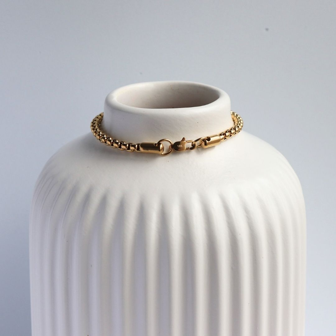 Pulsera Veneciana 4 mm – Oro Laminado 18K (20 cm)