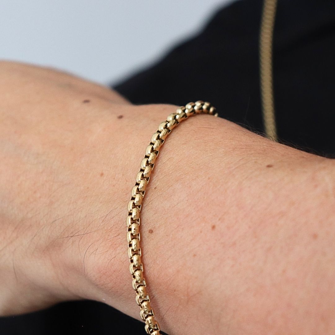 Pulsera Veneciana 4 mm – Oro Laminado 18K (20 cm)