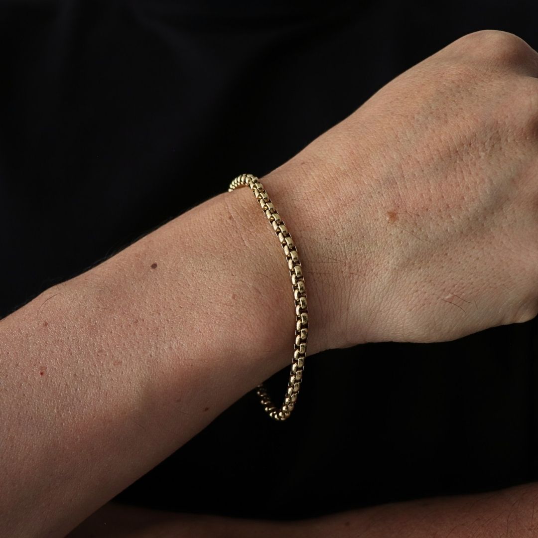 Pulsera Veneciana 4 mm – Oro Laminado 18K (20 cm)