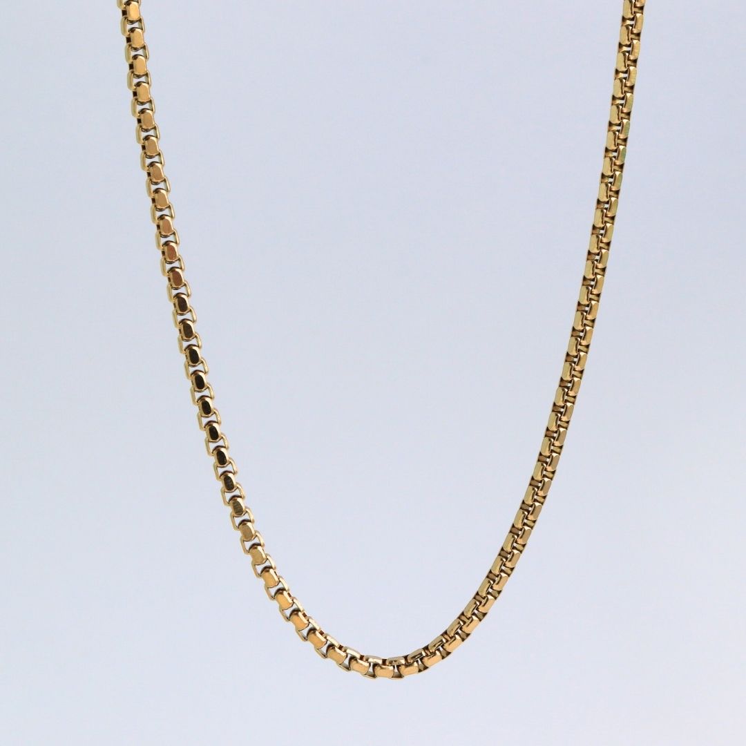 Cadena Veneciana 4 mm – Oro Laminado 18K (65 cm)