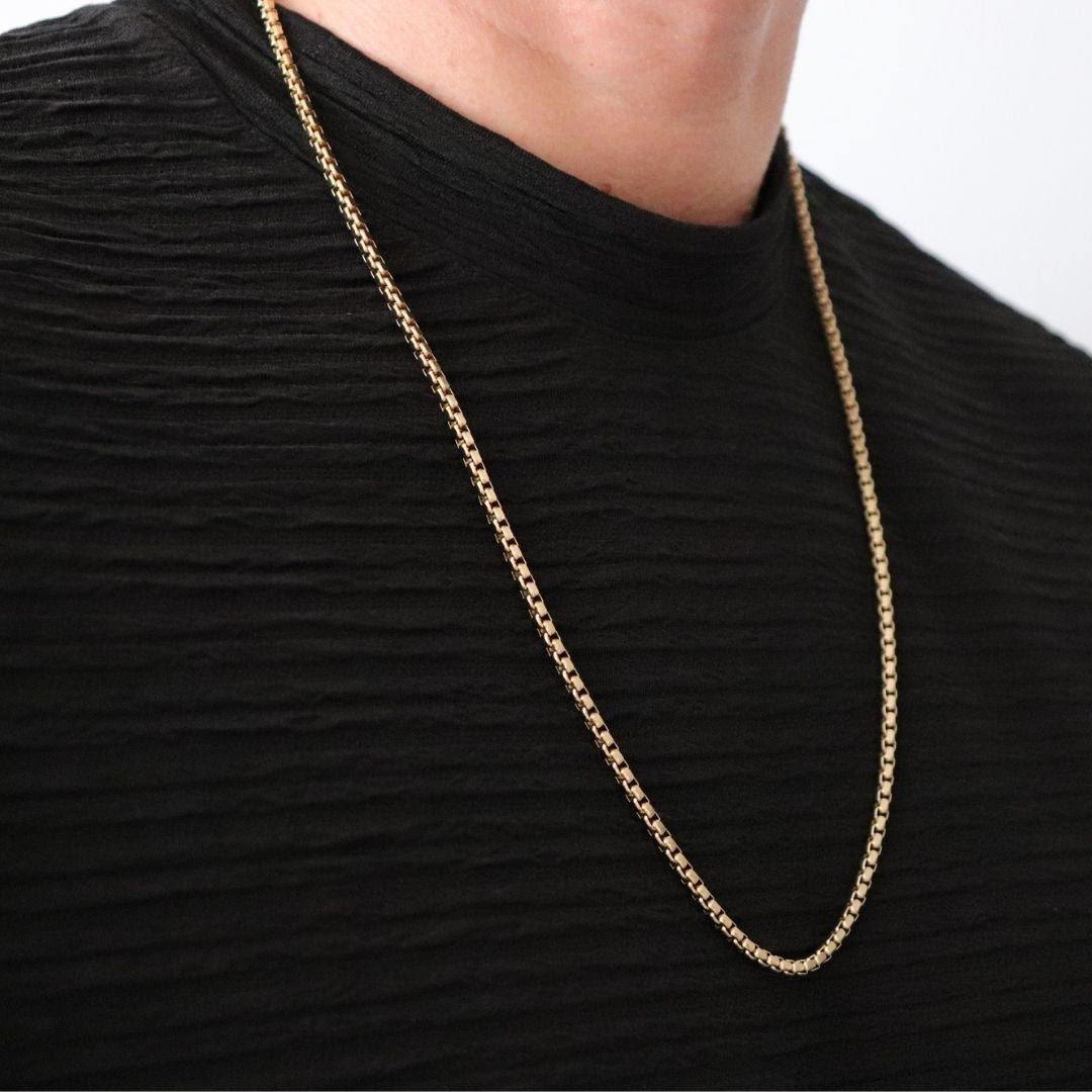 Cadena Veneciana 4 mm – Oro Laminado 18K (65 cm)