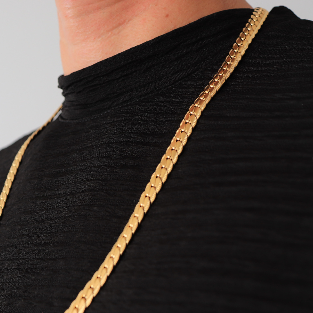 Cadena serpiente grabada -65