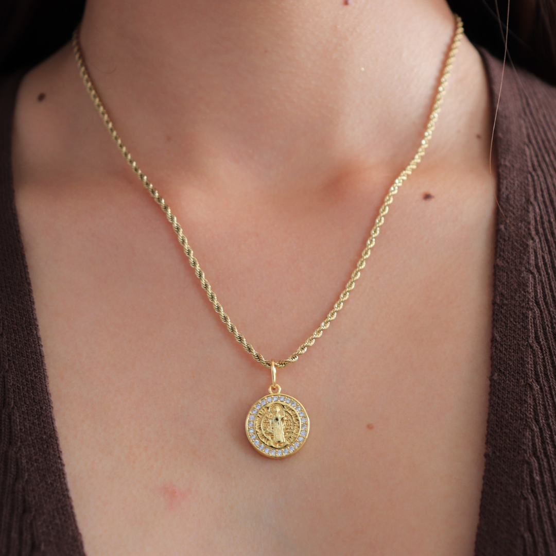 💖Cadena lazo + Dije oro laminado 18K